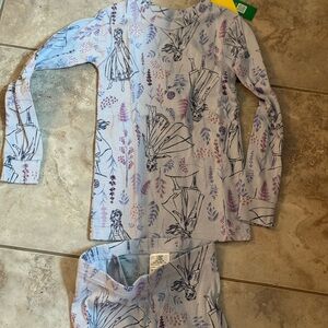 Gap Disney frozen cotton pajamas, NWT 5T light blue w navy lavender Elsa Anna